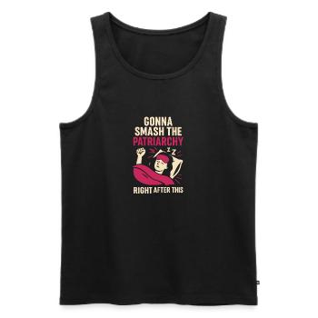 Gonna smash the patriarchy... right after this nap - Männer Premium Bio Tank Top - Schwarz - Vorne - AI Model Male 178 light (178cm)