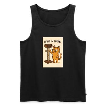 hang in there - Débardeur bio Premium Homme - noir - Devant - Michal (187cm)