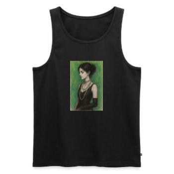 Frau Halskette Perlen Grün Elegant Omikly Pop Art - Männer Premium Bio Tank Top - Schwarz - Vorne - AI Model Male 178 light (178cm)
