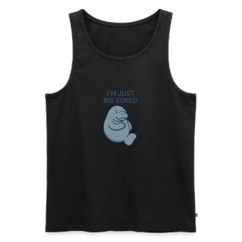 Manatee - big boned - Männer Premium Bio Tank Top - Schwarz - Vorne - Michal (187cm)