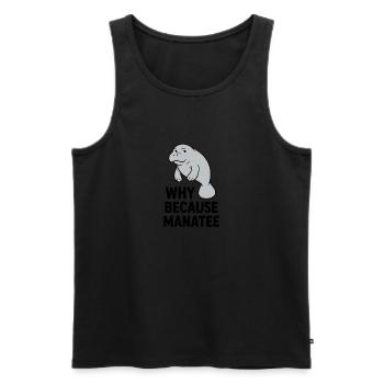 Manatee - why - Männer Premium Bio Tank Top - Schwarz - Vorne - AI Model Male 178 light (178cm)