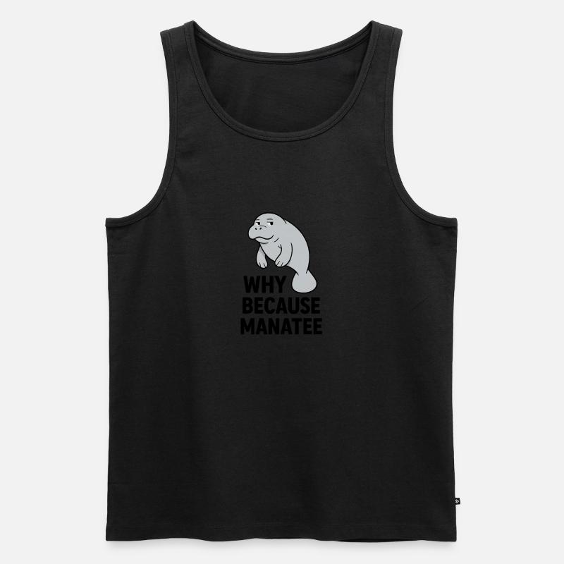 Manatee - why - Männer Premium Bio Tank Top - Schwarz