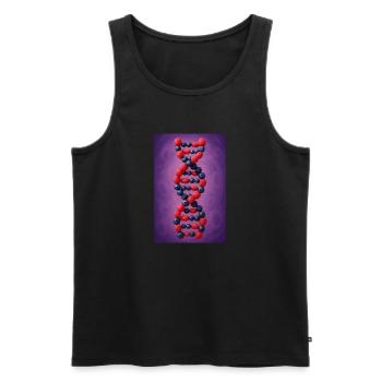 Beeren-DNA-Twist - Männer Premium Bio Tank Top - Schwarz - Vorne - AI Model Male 178 light (178cm)