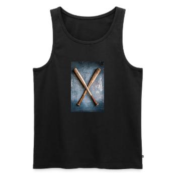 Classic Baseball Bats Crossed - Men's Premium Organic Tank Top - black - Front - AI Model Male 178 light (178cm)