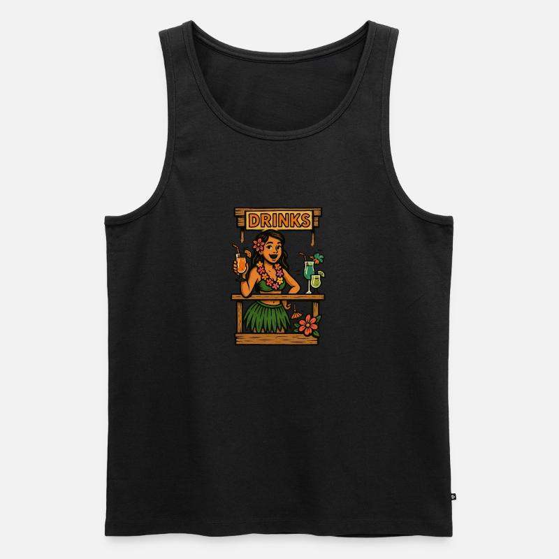 Bargirl Südsee - Männer Premium Bio Tank Top - Schwarz