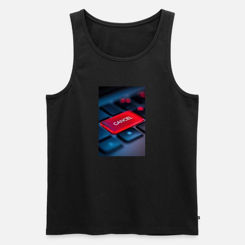 Rot Abbrechen-Tasten-Highlight - Männer Premium Bio Tank Top - Schwarz