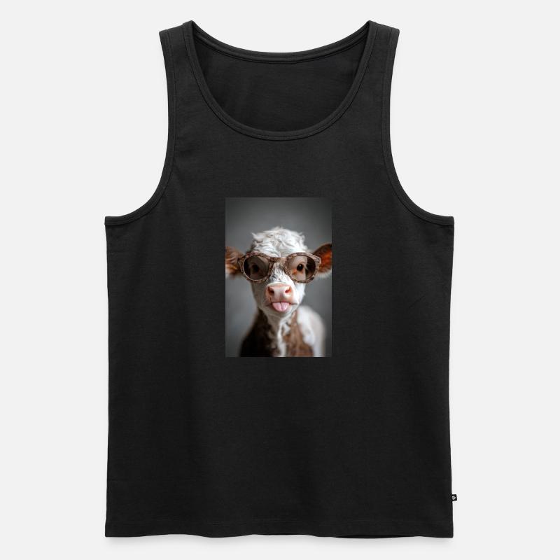 Cooles Kalb mit Attitüde - Männer Premium Bio Tank Top - Schwarz