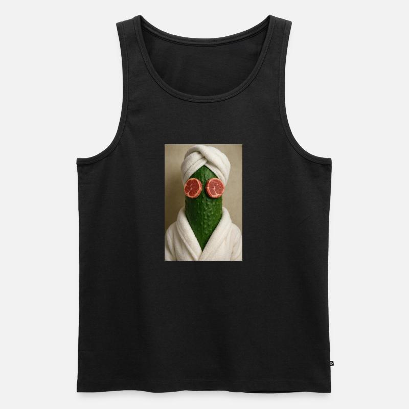 Cucumber Spa Day Gone Wrong - Men's Premium Organic Tank Top - black