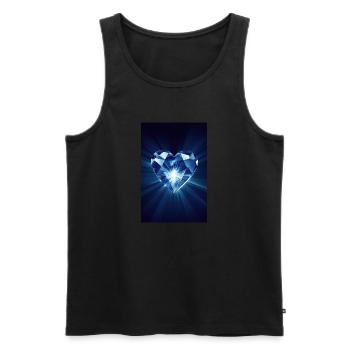 Shining Diamond Heart - Men's Premium Organic Tank Top - black - Front - AI Model Male 178 light (178cm)