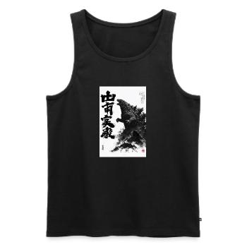 Encre monstrueuse de destruction - Débardeur bio Premium Homme - noir - Devant - AI Model Male 178 light (178cm)