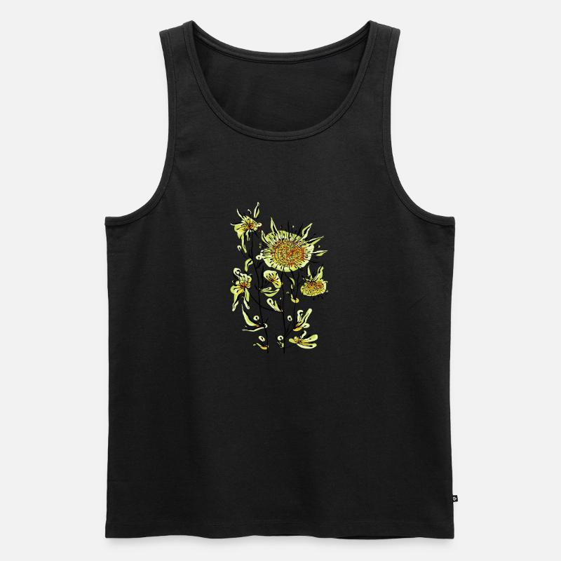 Blumen - Männer Premium Bio Tank Top - Schwarz