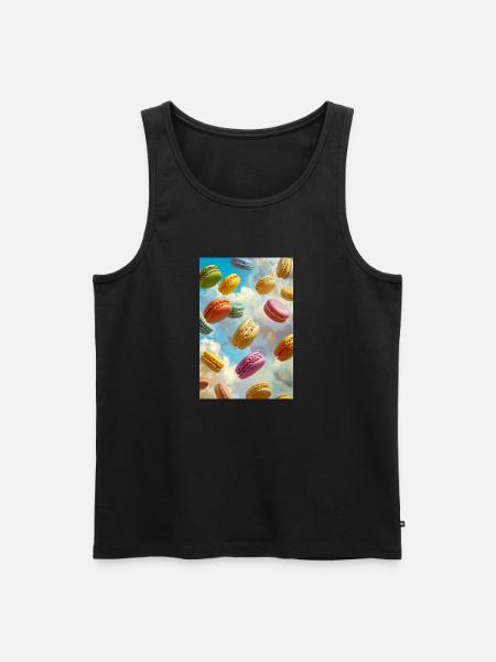 Bunte Macarons am Himmel - Männer Premium Bio Tank Top - Schwarz