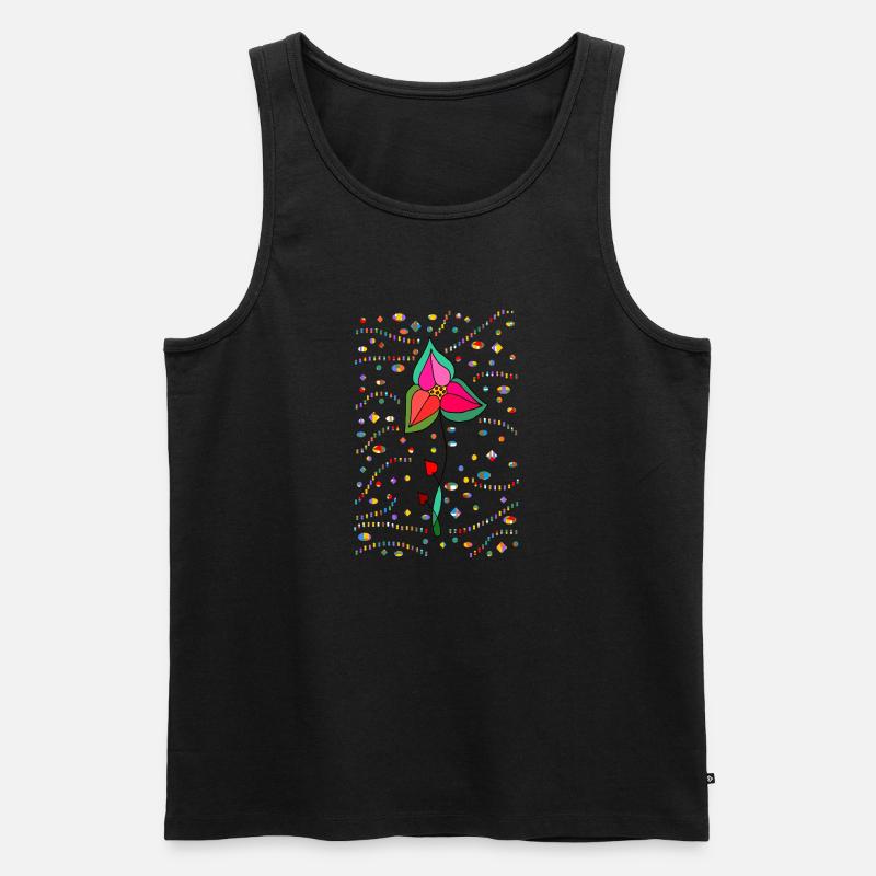 Blume - Männer Premium Bio Tank Top - Schwarz