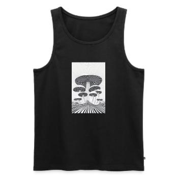 Optischer Pilzwald - Männer Premium Bio Tank Top - Schwarz - Vorne - AI Model Male 178 light (178cm)