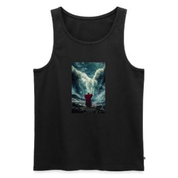 Das Meer mit Macht teilen - Männer Premium Bio Tank Top - Schwarz - Vorne - AI Model Male 178 light (178cm)