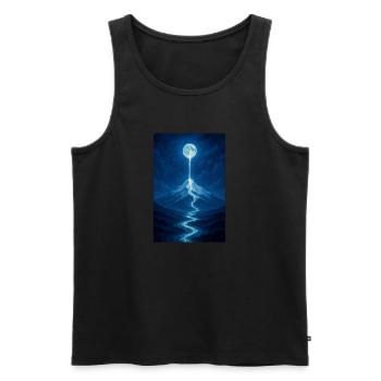 Mondschein Fluss aus der Luft - Männer Premium Bio Tank Top - Schwarz - Vorne - AI Model Male 178 light (178cm)