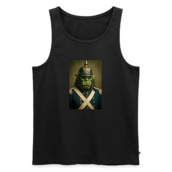 Seigneur de guerre orc en tenue de cérémonie - Débardeur bio Premium Homme - noir - Devant - AI Model Male 178 light (178cm)