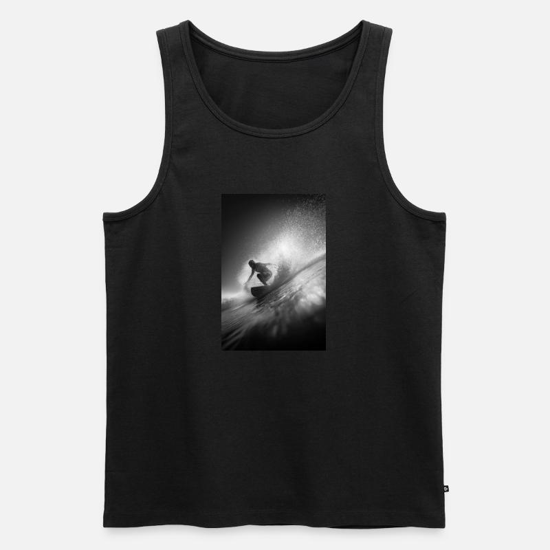 Schwarz-Weiß-Surf-Explosion - Männer Premium Bio Tank Top - Schwarz