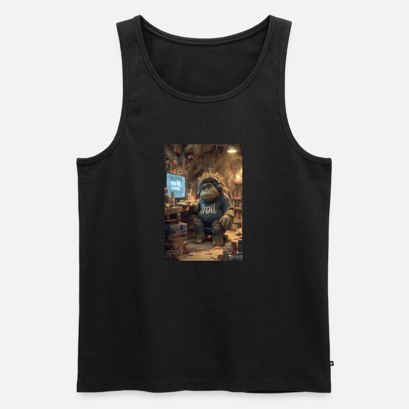 Internet-Troll wird gesperrt - Männer Premium Bio Tank Top - Schwarz