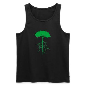 root tree - Men's Premium Organic Tank Top - black - Front - AI Model Male 178 light (178cm)