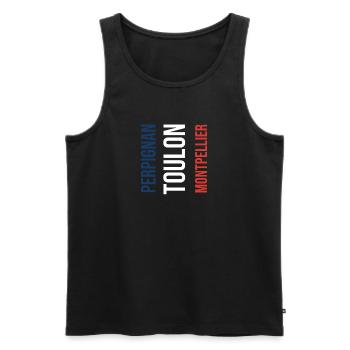 Perpignan - Toulon - Montpellier (Frankreich Trip) - Männer Premium Bio Tank Top - Schwarz - Vorne - AI Model Male 178 light (178cm)