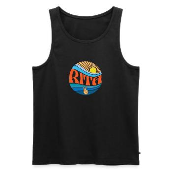 Rita Hemd Vintage Sunset Rita Groovy Krawatte Dye - Männer Premium Bio Tank Top - Schwarz - Vorne - AI Model Male 178 light (178cm)