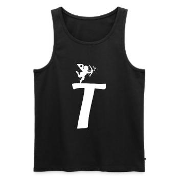 T - Men's Premium Organic Tank Top - black - Front - AI Model Male 178 light (178cm)