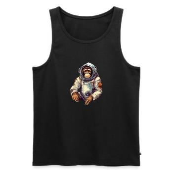 Weltraum Affe Retro Zeichnung - Männer Premium Bio Tank Top - Schwarz - Vorne - AI Model Male 178 light (178cm)