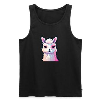 Llama Alpaca Illustration - Men's Premium Organic Tank Top - black - Front - AI Model Male 178 light (178cm)