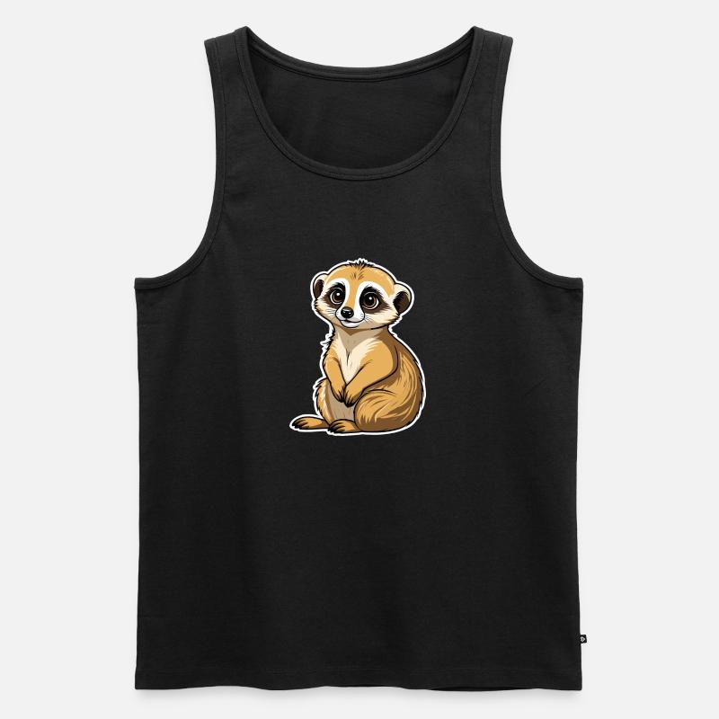 Erdmännchen Niedlich Illustration - Männer Premium Bio Tank Top - Schwarz
