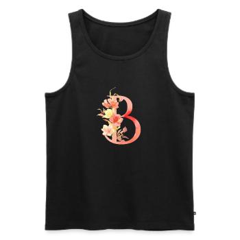 Buchstabe B - Männer Premium Bio Tank Top - Schwarz - Vorne - AI Model Male 178 light (178cm)