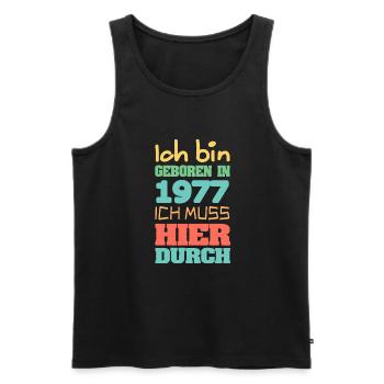 geboren 1977 - Männer Premium Bio Tank Top - Schwarz - Vorne - Michal (187cm)