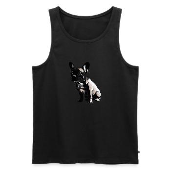 French Bulldog - Pet Dog Design - Men's Premium Organic Tank Top - black - Front - Michal (187cm)
