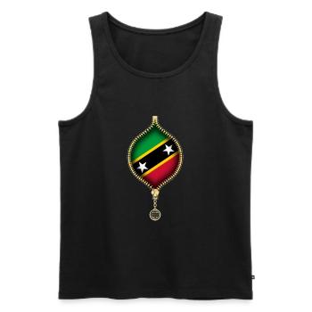 ST. KITTS UND NEVIS | FLAGGE | URBANE KUNSTSTOFFE - Männer Premium Bio Tank Top - Schwarz - Vorne - AI Model Male 178 light (178cm)