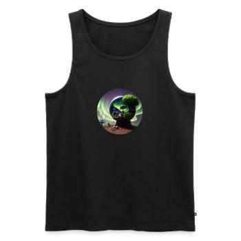 Northern Lights Bulb - Men's Premium Organic Tank Top - black - Front - AI Model Male 178 light (178cm)