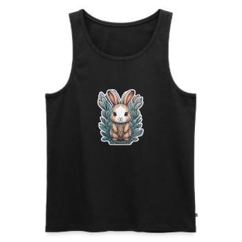 Hase - Männer Premium Bio Tank Top - Schwarz - Vorne - Michal (187cm)