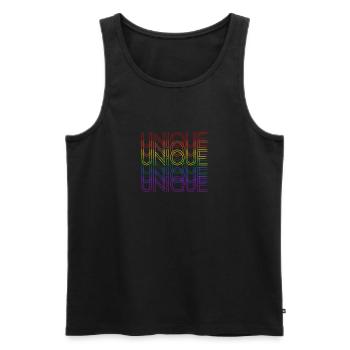 UNIQUE - Men's Premium Organic Tank Top - black - Front - AI Model Male 178 light (178cm)