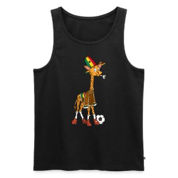 Girafe Fan Ghana - Débardeur bio Premium Homme - noir - Devant - Michal (187cm)