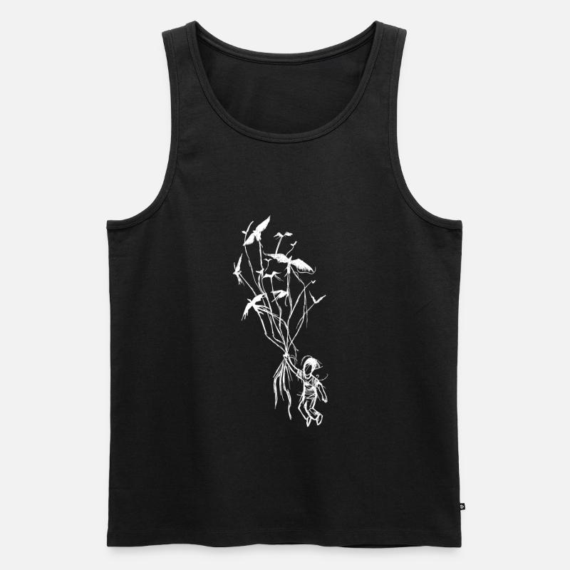 Kindertraum mit Raben - Männer Premium Bio Tank Top - Schwarz