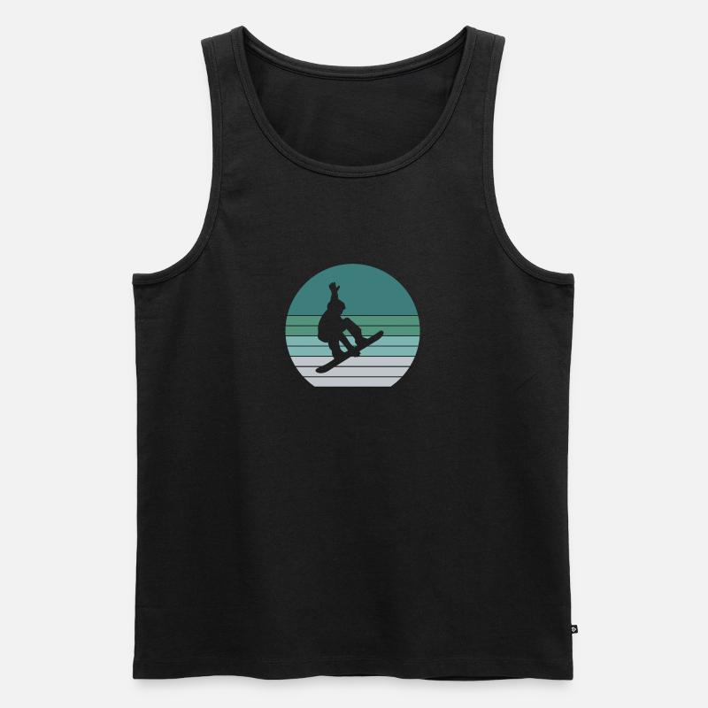 Snowboarder Wintersport Schnee - Männer Premium Bio Tank Top - Schwarz