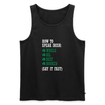 HOW TO SPEAK IRISH - Männer Premium Bio Tank Top - Schwarz - Vorne - Michal (187cm)