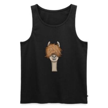 Llama Llama Alpaca Animal Animal Lover Gift - Men's Premium Organic Tank Top - black - Front - AI Model Male 178 light (178cm)