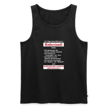 BD - Täger im Ruhestand - Keine Bemerkungen - - Männer Premium Bio Tank Top - Schwarz - Vorne - Michal (187cm)