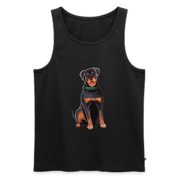 Rottweiler - Men's Premium Organic Tank Top - black - Front - Michal (187cm)