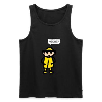 Strichmännchen Wetter Regen Auswandern - Männer Premium Bio Tank Top - Schwarz - Vorne - AI Model Male 178 light (178cm)