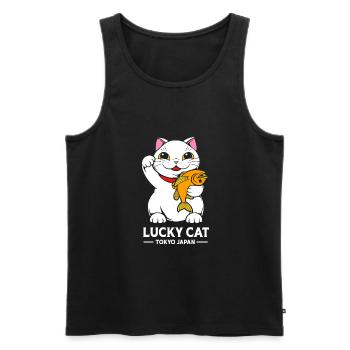Maneki Neko Japan Glücksbringer - Männer Premium Bio Tank Top - Schwarz - Vorne - AI Model Male 178 light (178cm)