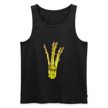 Asperges de style grunge vintage rétro - Débardeur bio Premium Homme - noir - Devant - Michal (187cm)