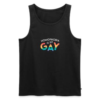 Homophobia Is Gay Schwule LGBT Pride Gay Rainbow - Männer Premium Bio Tank Top - Schwarz - Vorne - Michal (187cm)