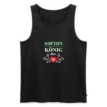 Schützenkönig der Herzen - Männer Premium Bio Tank Top - Schwarz - Vorne - Michal (187cm)