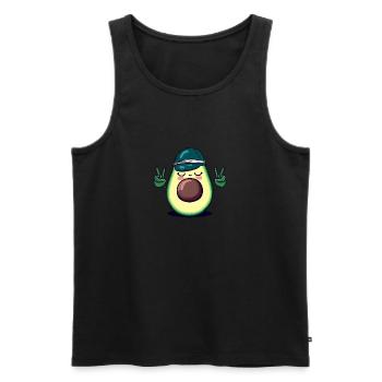 Avocat hippie avec casquette de baseball - Débardeur bio Premium Homme - noir - Devant - AI Model Male 178 light (178cm)